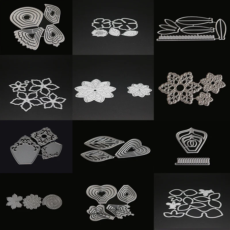 

Metal Cutting Dies Flowers Stencils DIY Scrapbooking Die Cuts Album Paper Cards Decor Crafts Embossing Templates Knife Mold Art
