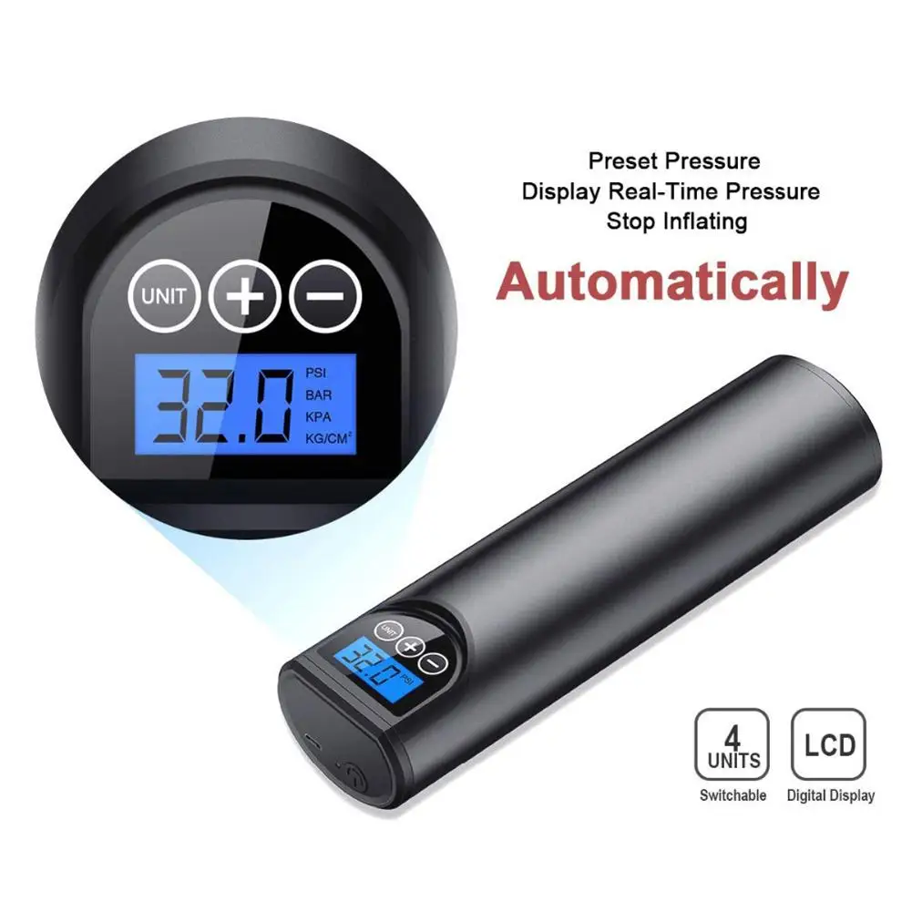 

150PSI Mini Portable Outdoor Smart Air Pump Emergency Intelligent Fast Inflator With LCD Display Air Inflator Quick 2019
