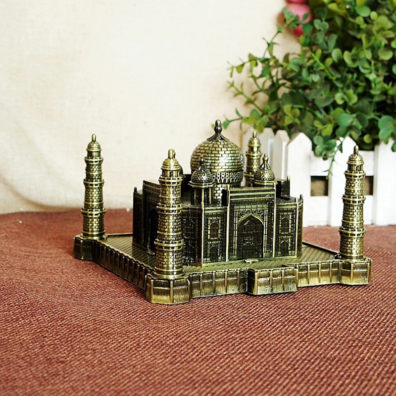 

New Metal Taj Mahal Model Iconic Artist Handcrafted Decor Indian Tourist Souvenir Gift Creative Statue Building Craft Decoration