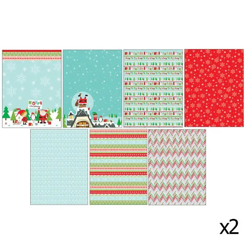 14pcs/set Christmas Paper Scrapbook Paper Pads Origami Art Background
