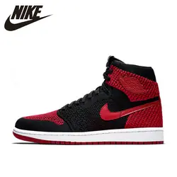 Nike Air Jordan 1 Flyknit AJ1 Для мужчин Баскетбольная обувь Новое поступление Подлинный Официальный дышащие Спортивные кроссовки #919704-001