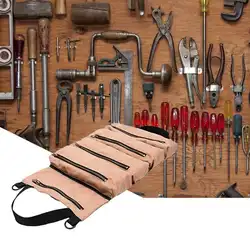 Холщовая многофункциональная сумка для хранения портативная аппаратная сумка для инструментов небольшой набор инструмента Органайзер