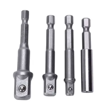 

Impact Socket Adapter And Magnetic Bit Holder,4-Piece Set 1/4-Inch Hex Shank With 1/4,3/8,1/2-Inch Drive Cr-V