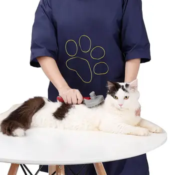 

Adeeing Professional Waterproof Pet Grooming Staff Gown Anti-static Dog Cat Apron Half Sleeve