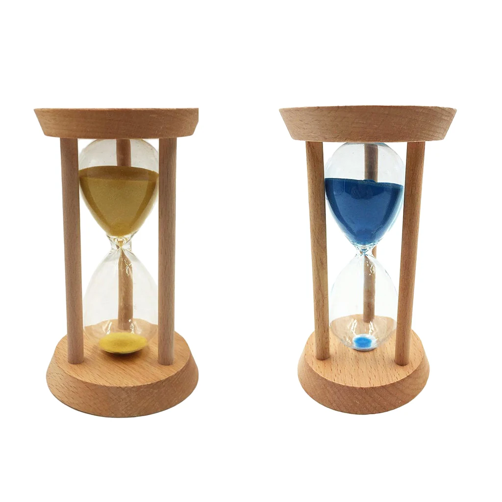 

Glass Colorful Sand Timer Hourglass 20min Sand Clock Sandglass Tea Cafe 2Pcs Countertop Home Desktop Decor Ornament