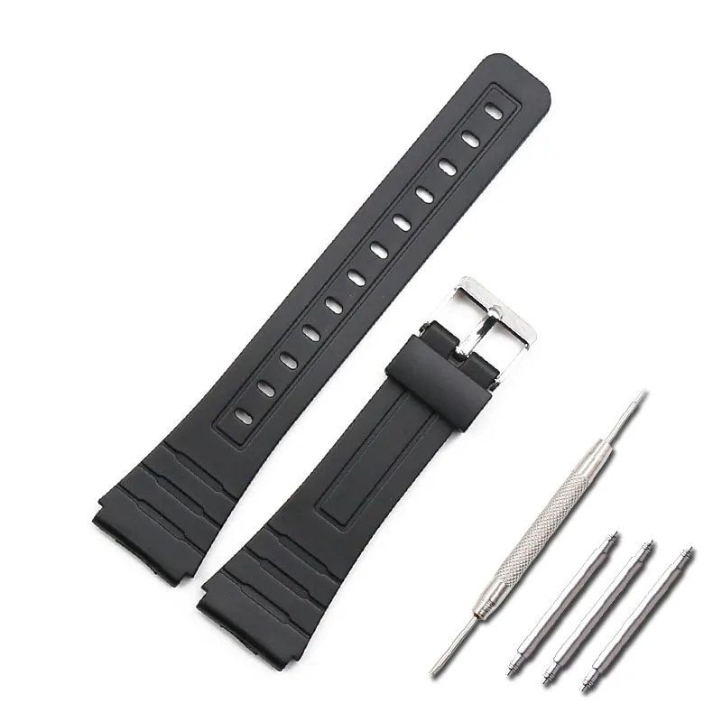 

Resin strap men's watch accessories pin buckle sports waterproof tape for Casio MQ-24 58 104 71 MW-59 bracelet female watch band