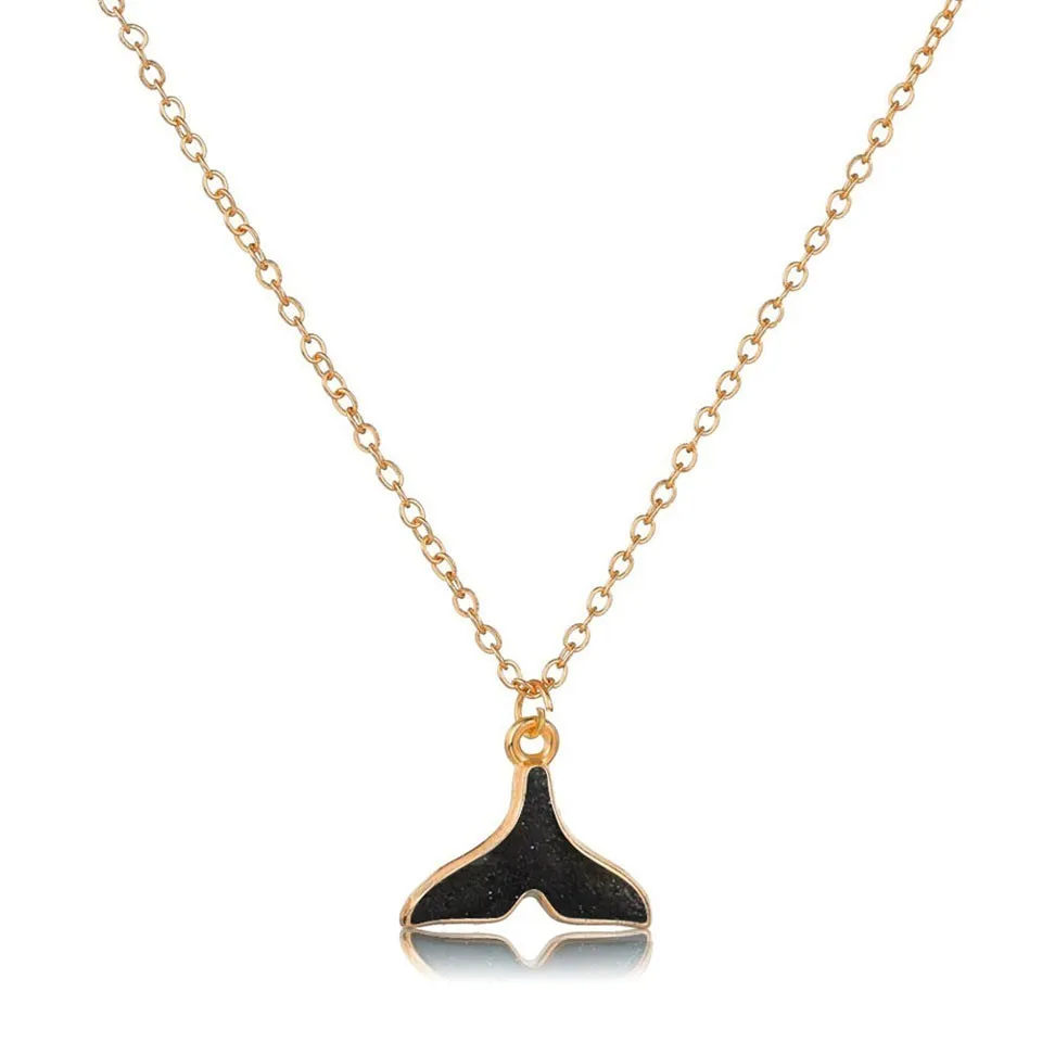 

X-NO BUY Women Cute Dolphin tail Pendant Necklace Handmade Fashion Romantic Necklace Trendy Wedding Jewelry Pendant & Necklace