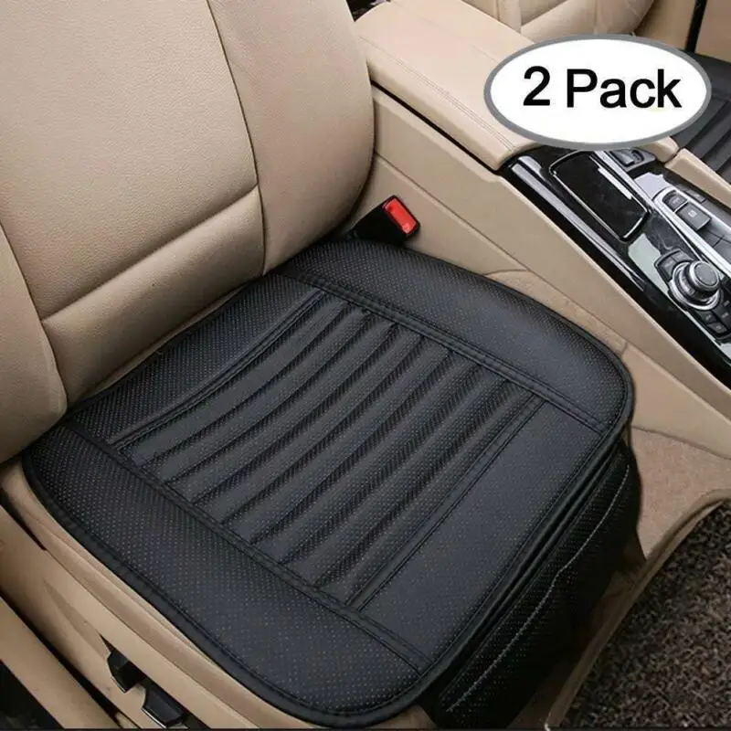 1PCS Car Front Seat Cover PU Leather Universal Seat Cushion Protector Black