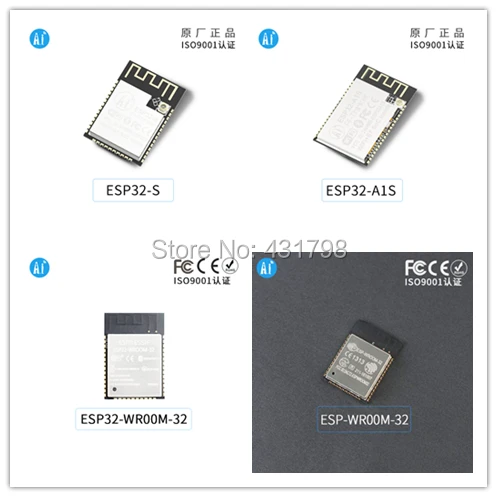 

AIoT WiFi Bluetooth module Serial port 2.4G WIFI+BT BLE SoC Dual frequency Audio PCB external antennaESP32-S/ESP32-A1S/WROOM