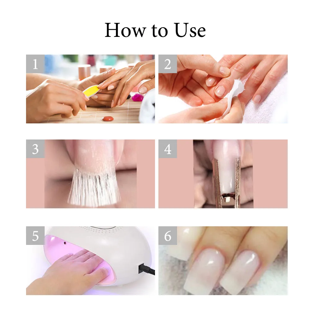 10 шт. стекловолокна форма для наращивания ногтей 5 заколки Набор Fibernails УФ гель