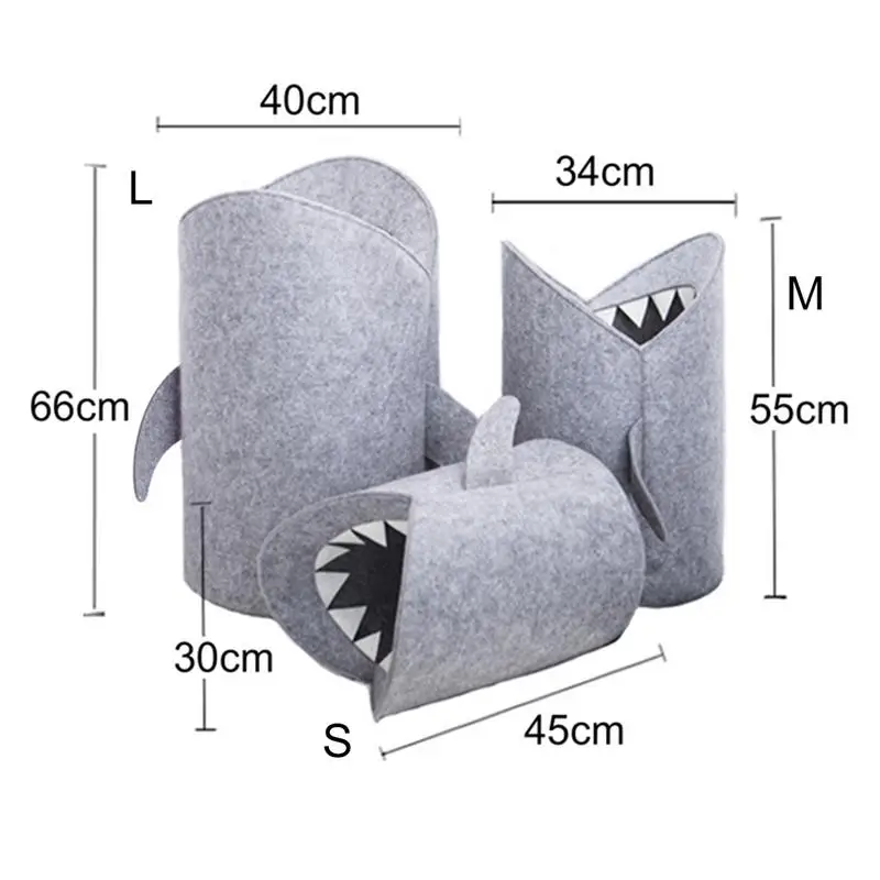 Günstig Nordic Stil Fühlte Tuch Klapp Wäsche Korb Shark Design Wäsche Tasche Für Spielzeug Kleidung Lagerung Korb Taschen Hause Veranstalter