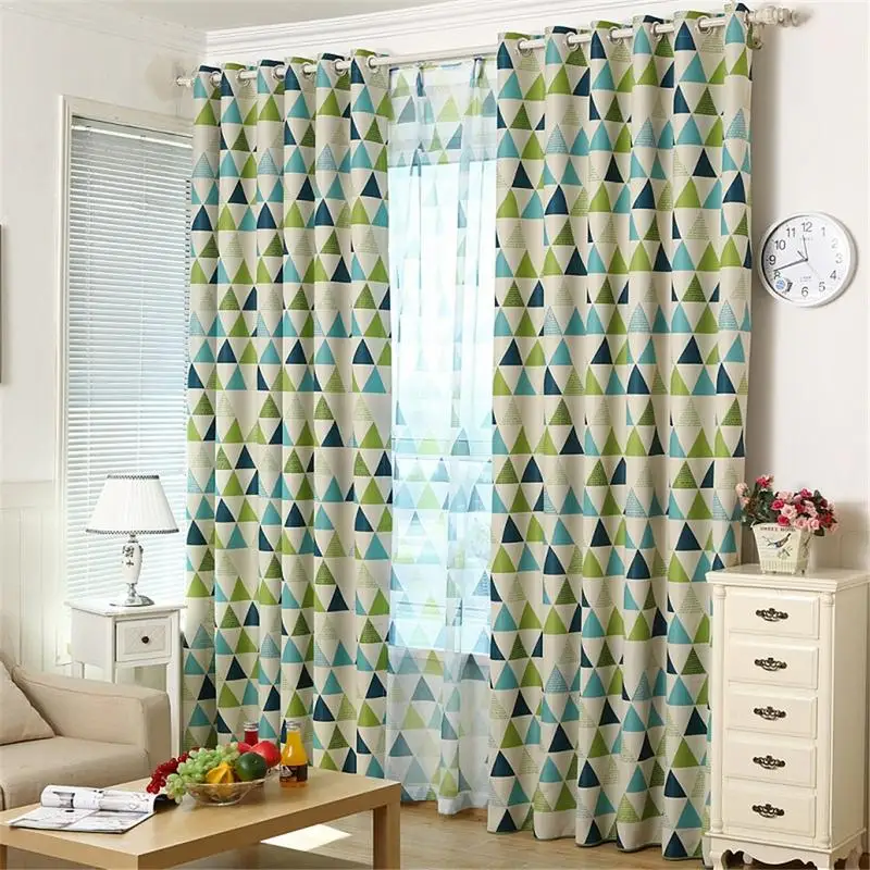

Geometric Curtains and tulle blackout drapes Cloth Nursery Baby Room Curtains draperie French Blinds for Kids Bay window #SW