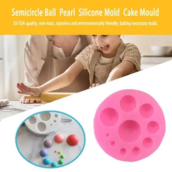 

Semicircle Ball Pearl Shape Kitchen Brim Decoration Mold Silicone Fondant Mold Chocolate Candy Fondant Cake Mould Kitchenware