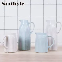 Европейская винтажная керамическая ваза белая Цветочная ваза украшение дома синяя фарфоровая ваза свадебное украшение Напольная Ваза Цветочная бутылка