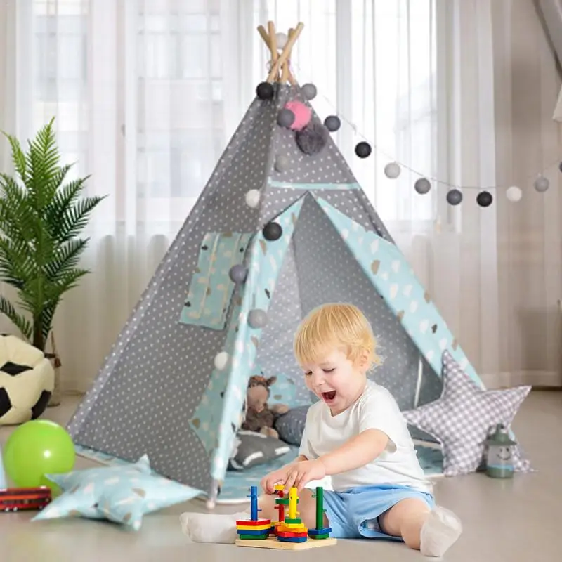 

Indoor Children's Tent Game House Packing Size 45*22*13CM White Wool Ball Decoration Baby's Climbing Tent Indoor Playroom