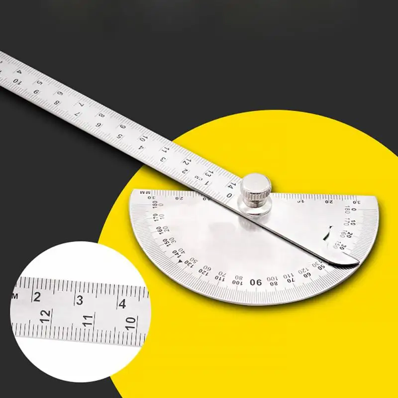 

14.5cm 180 Degree Practical Protractor Angle Finder Craftsman Ruler Stainless Steel Caliper Measuring Tools Woodworking