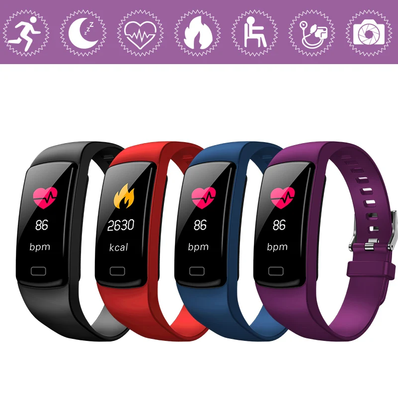 

GZDL Unisex Smart Watch Activity Fitness Tracker Heart Rate Monitor Bluetooth Wristband For iOS Android Phone WT8355
