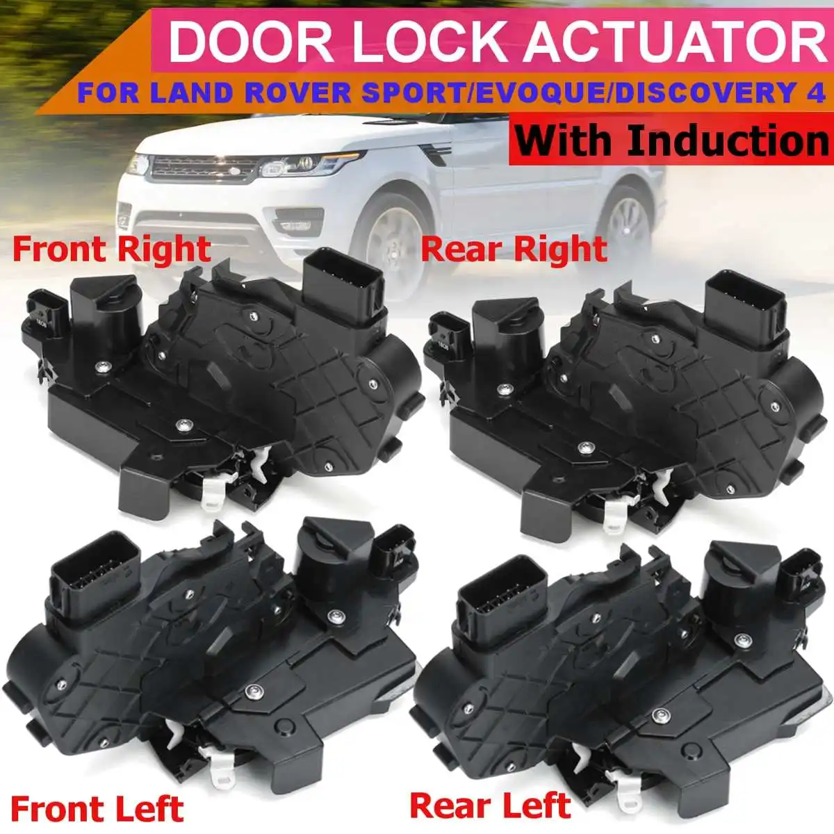 

4pcs Front Rear LEFT FIRHT Power Door Lock Actuator Mechanism For Land Rover Range Rover Evoque LR2 LR3 LR4 LR011277 LR013892