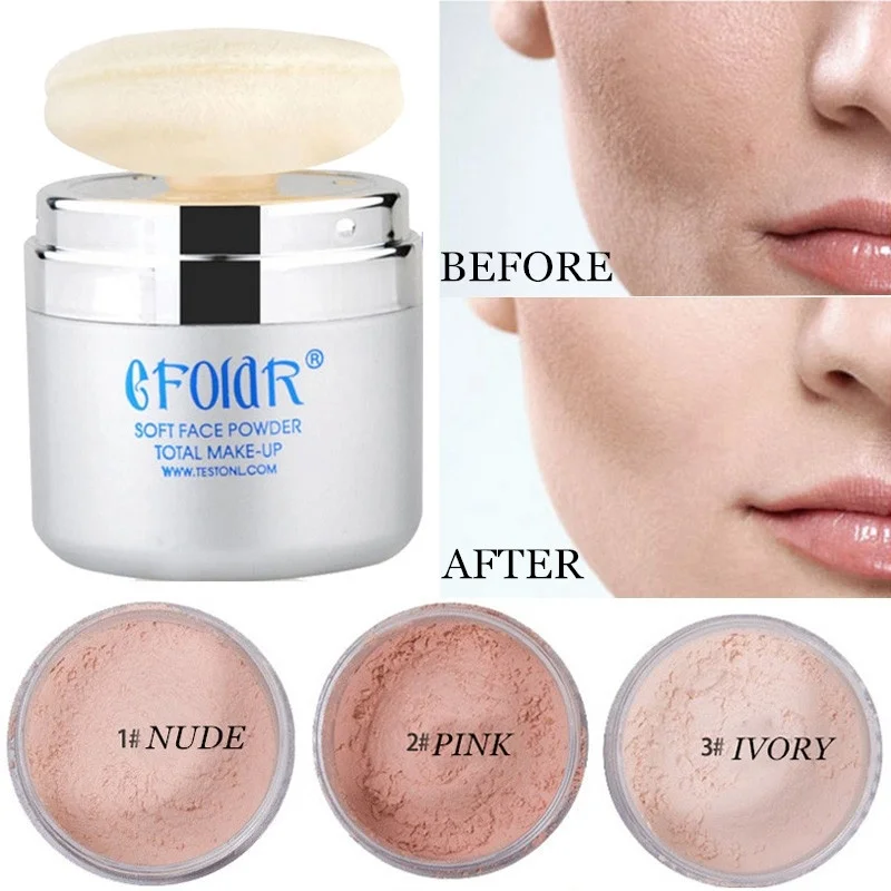 

Smooth Loose Powder Makeup Transparent Finishing Powder Waterproof Cosmetic Puff For Face Finish Setting With Puff Mirror