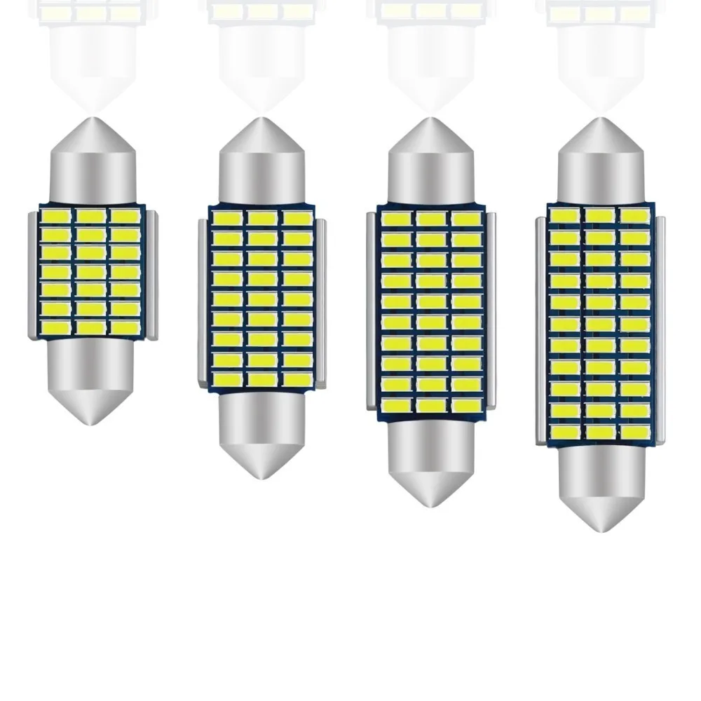 

1 Piece 31MM 36MM 39MM 41MM Car LED C5W Interior Lights Festoon Dome Door Lamp 3014 Canbus Bulbs White 12V DC