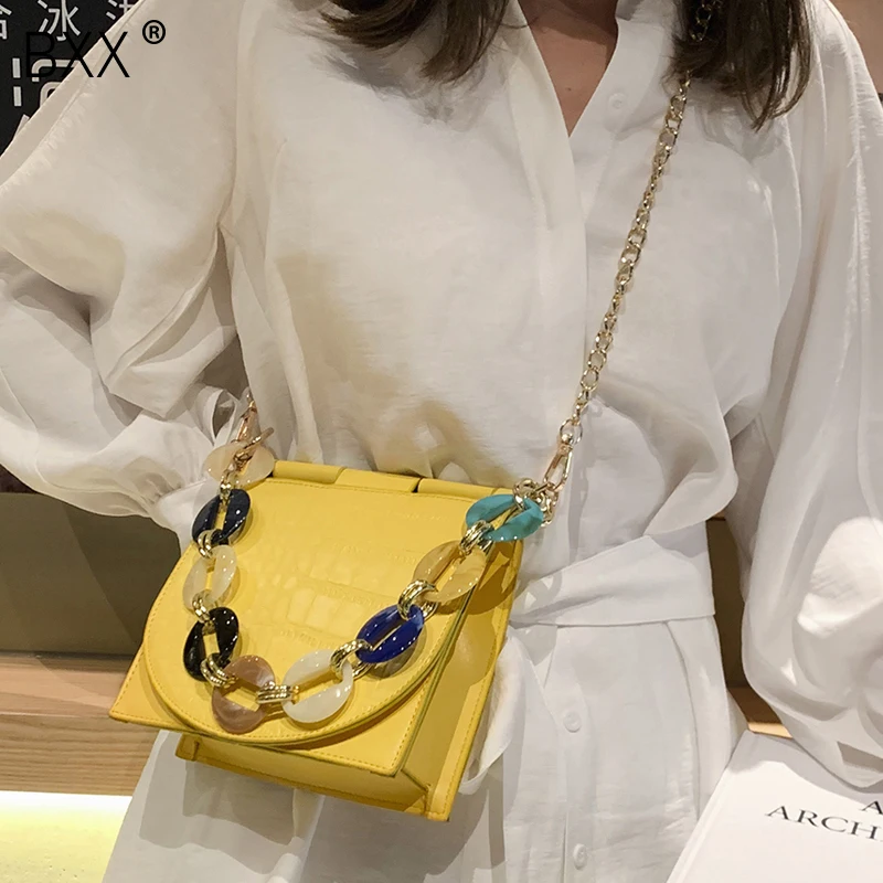 

[BXX] Women Bucket Bag Acrylic Chain Handbag Evening Bag Luxury Handbag Party Purse Single Shoulder Crossbody Bags Clutch HE728