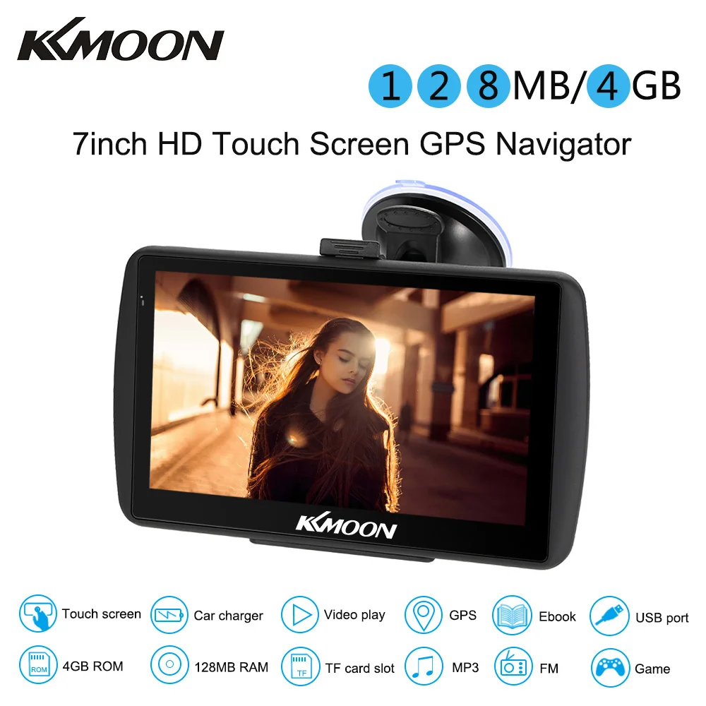 

KKmoon 7inch HD Touch Screen Car Portable GPS Navigator 128MB 4GB MP3 Video Player Car Entertainment System with Free Map