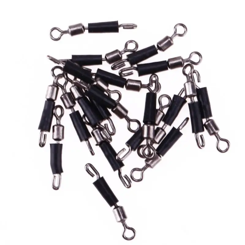

20/25pcs 2 type Fishing Connector Pin Bearing Rolling Swivel Stainless Steel Snap Line Clip Ring Hook Lure Fish Tackle Accessory