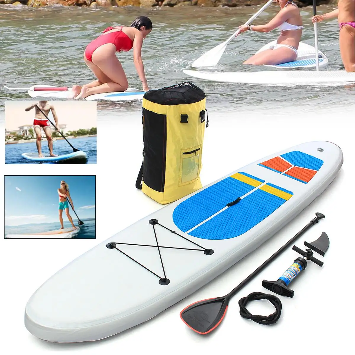 

Gofun 330 x 81 x 10cm Stand Up Paddle Surfboard Inflatable Board SUP Set Wave Riders Blue inflatable surf board sup paddle boat