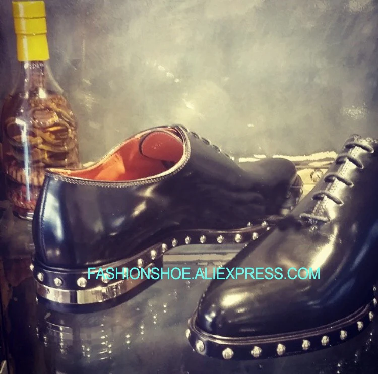 

Handmade Formal Business Shoes for men Flat heel Real leather Fashion Mens Wedding Dress Shoes Big Size euro 46