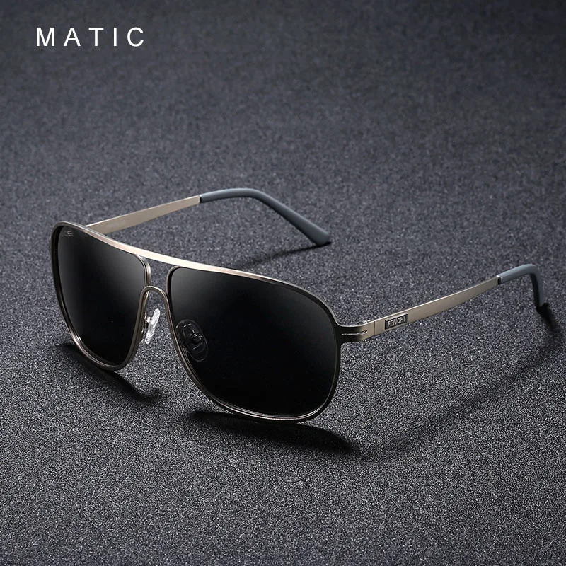 MATIC, поляризационные линзы, винтажные, авиационные, солнцезащитные очки для мужчин, для вождения, квадратная, золотая, металлическая оправа, солнцезащитные очки, мужские, uv400 очки