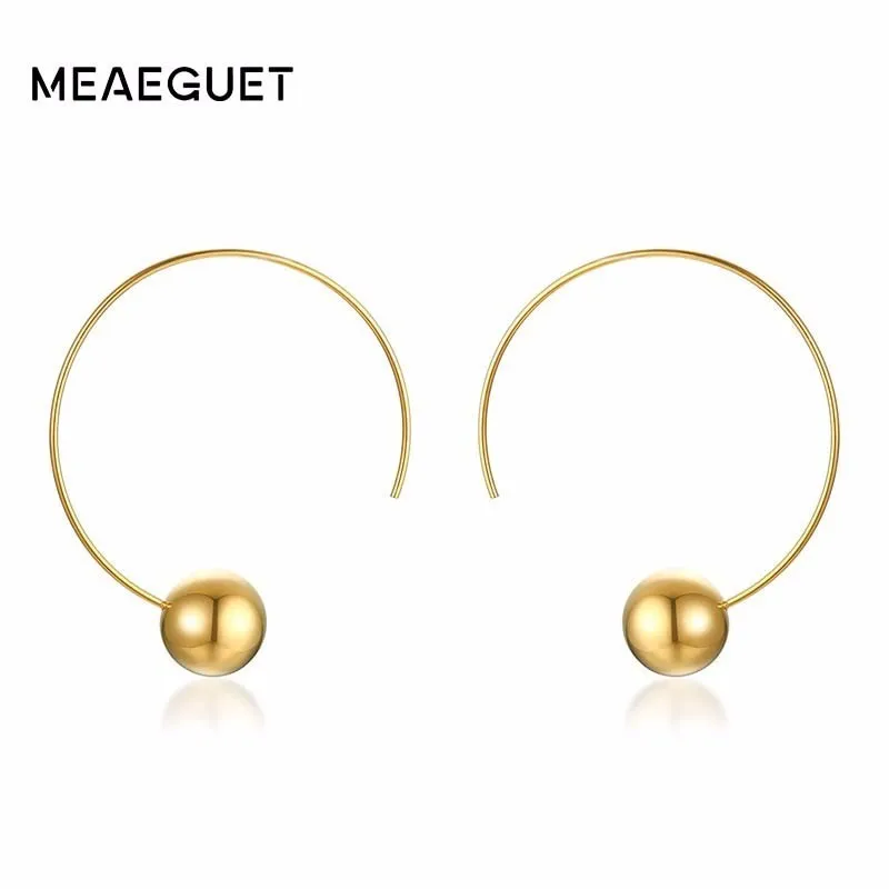 

Women Ball Tip Open Circle Hoop Earring in Stainless Steel Jewelry