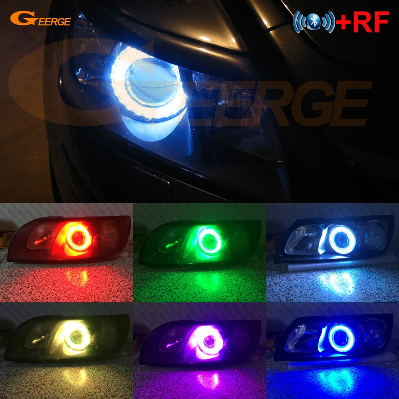

For Volvo C70 2006 2007 2008 2009 Excellent RF Bluetooth Controller Multi-Color Ultra bright RGB LED Angel Eyes Halo Ring kit
