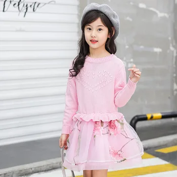 

Girl Autumn And Winter New Pattern Korean Children Long Sleeve Fashion Dress