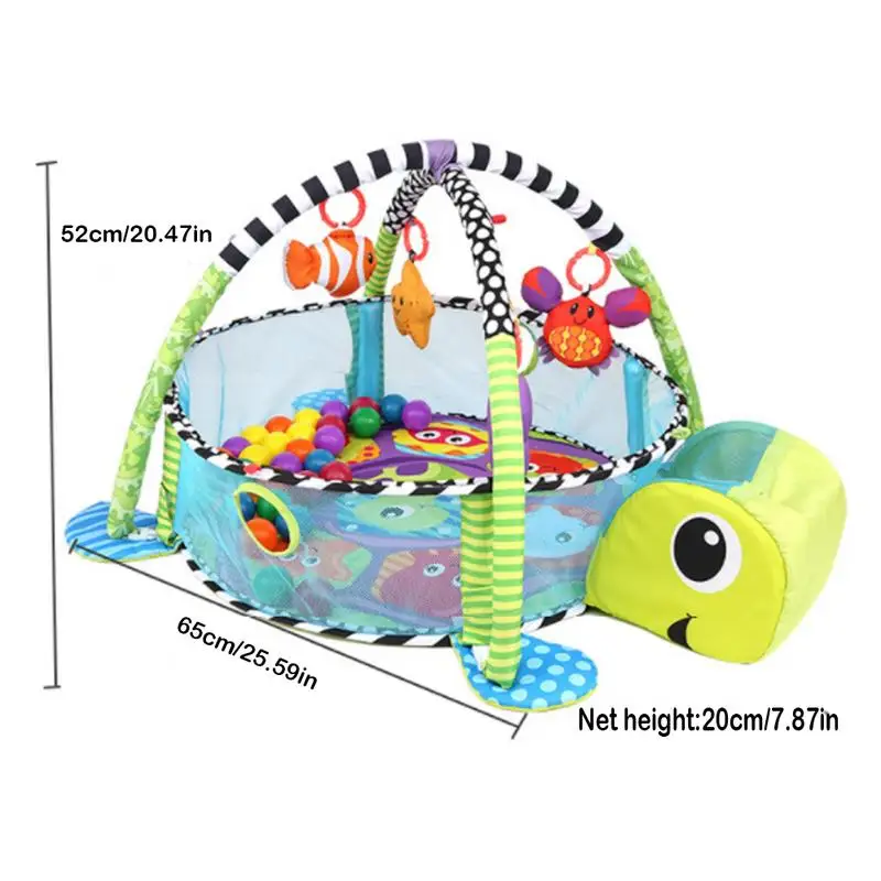  3-in-1 Baby Cartoon Toys Activity Gym Play Mat Kids Game Play Activity Gym Infant Floor Blanket Edu