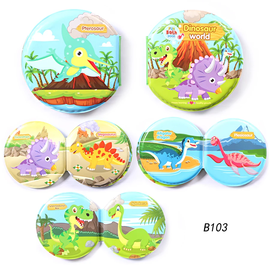 New Swimming Water Bath Book with BB Whistle Animal Bath Toys For Baby Happy Bathing Time,Early Educational English Bathroom Toy 4