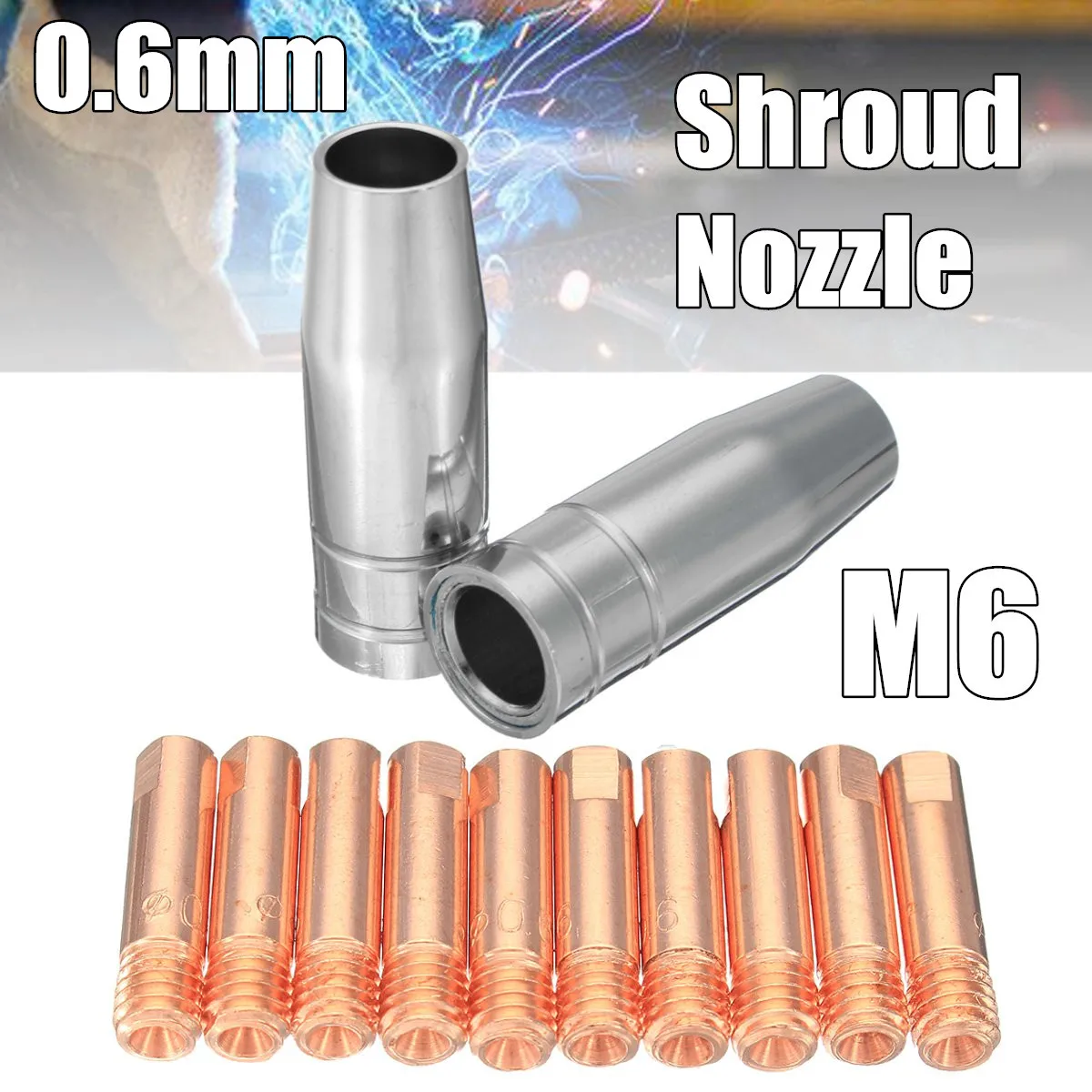 12pcs Mig Welding Tips contact MIG torch consumables MB15 0.8mm M6 Thread for the MIG welding 12pcs Mig Welding Tips contact MIG torch consumables MB15 0.8mm M6 Thread for the MIG welding