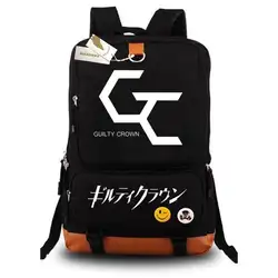 Аниме надпись «Guilty Crown GC» школьные сумки ноутбук рюкзаки Для Мужчин Мультфильм ученические рюкзаки школьная сумка для ноутбука посылка