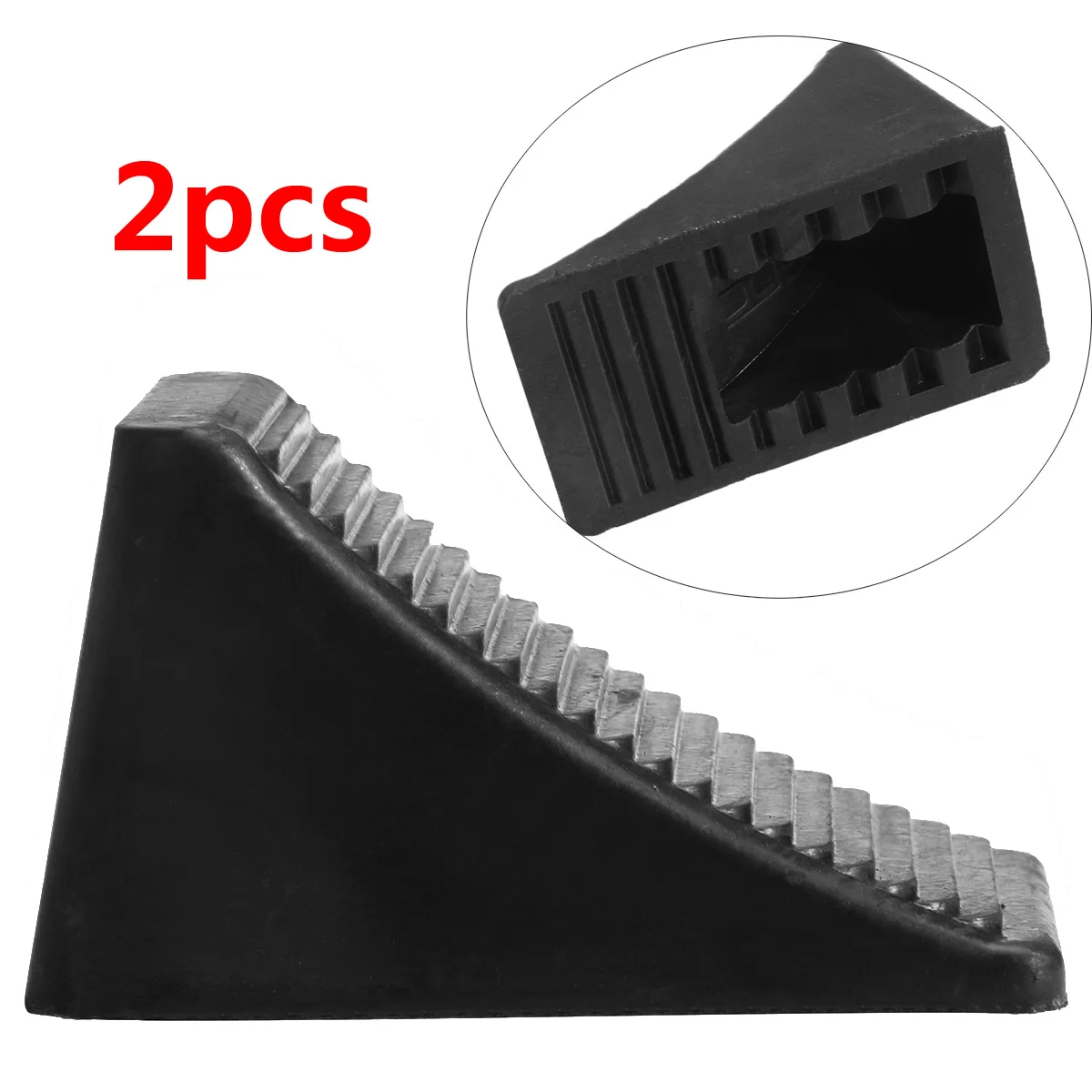 

2pcs Solid Rubber Wheel Chock Mat Non-Slip Tire Anti-Skid Pad Automobile Wheel Grip Tracks Traction Mat For Car Wheels
