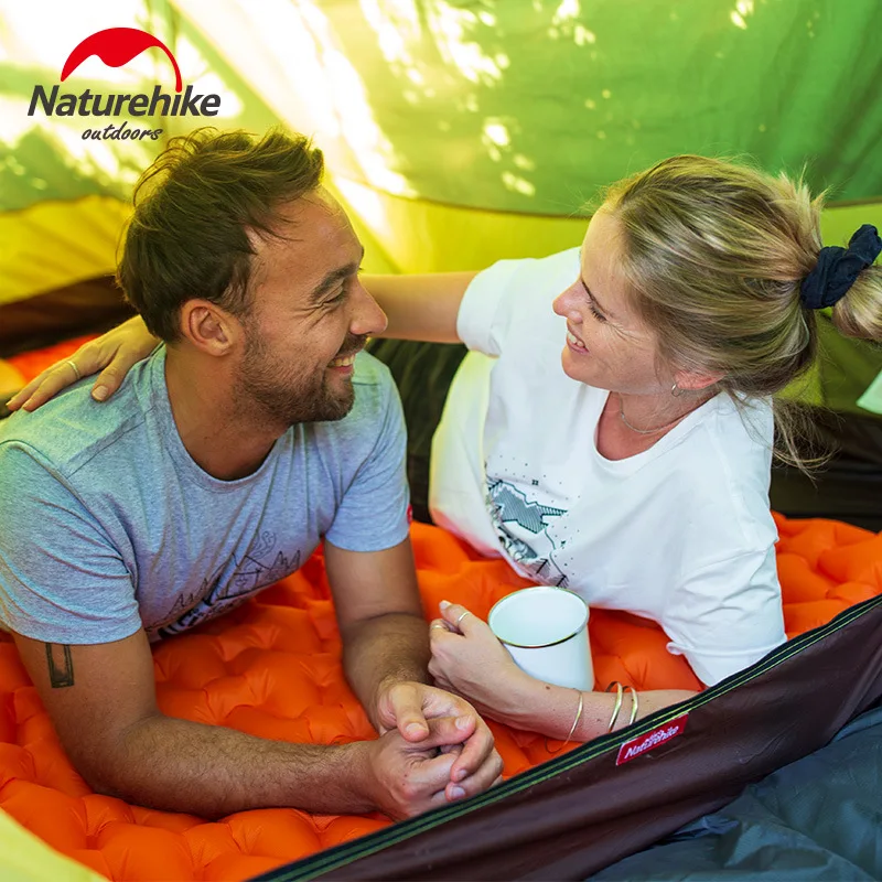  Naturehike 2 Person Camping Sleeping Pad Mattress Lengthened Inflatable Mat Portable With Air Bag C