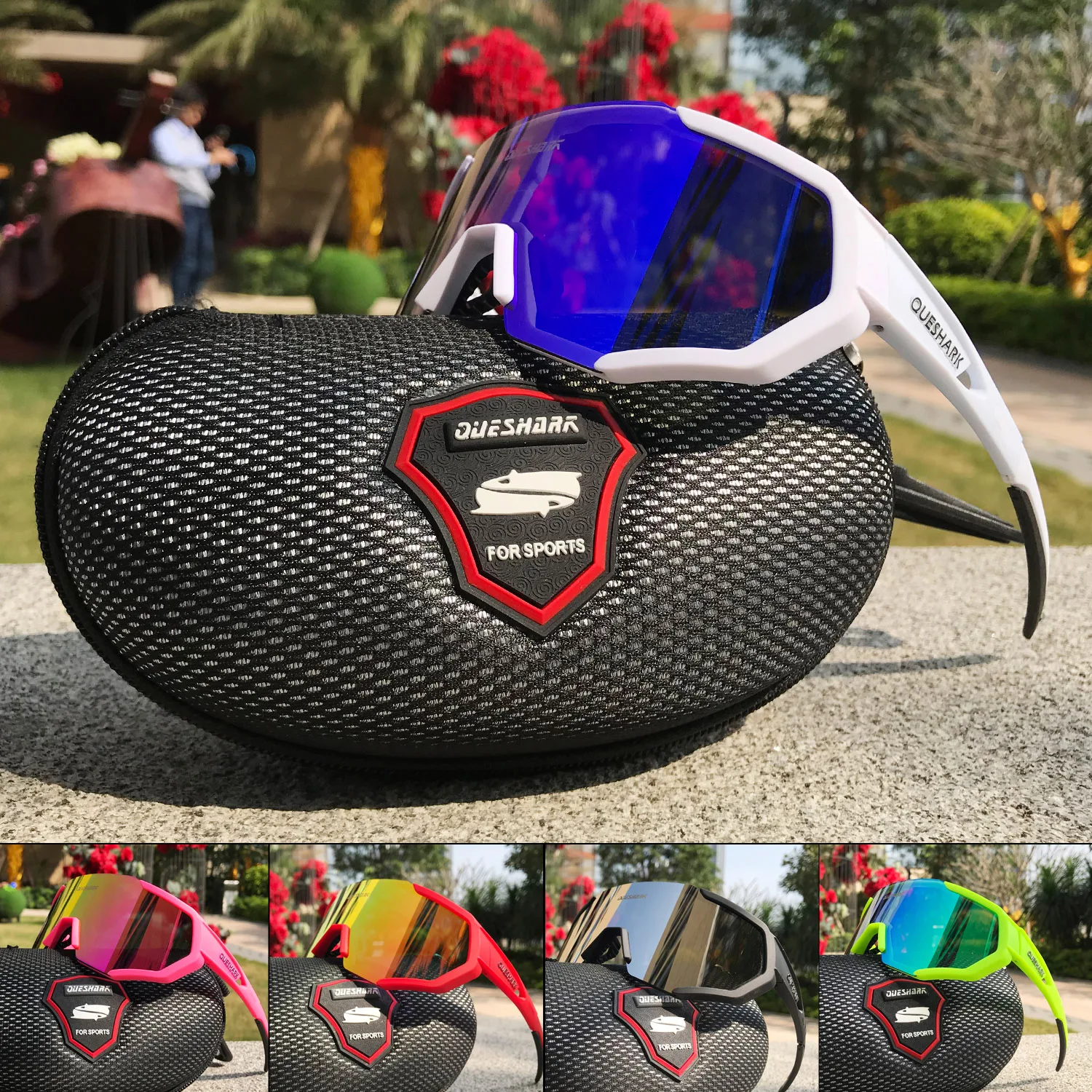 QUESHARK 2019 New Design Polarized Cycling Glasses For Man Women Bike Eyewear Cy