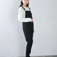 Весенняя Новинка, модные женские джинсовые комбинезоны с регулируемыми лямками, винтажные однотонные свободные джинсы с карманами, повседневные штаны размера плюс