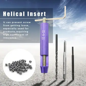 

50Pcs Thread Repair Insert Stainless Steel Coiled Wire Inserts Helical Insert Screw Threaded Inserts Tool 8-32UNC x 1.5D