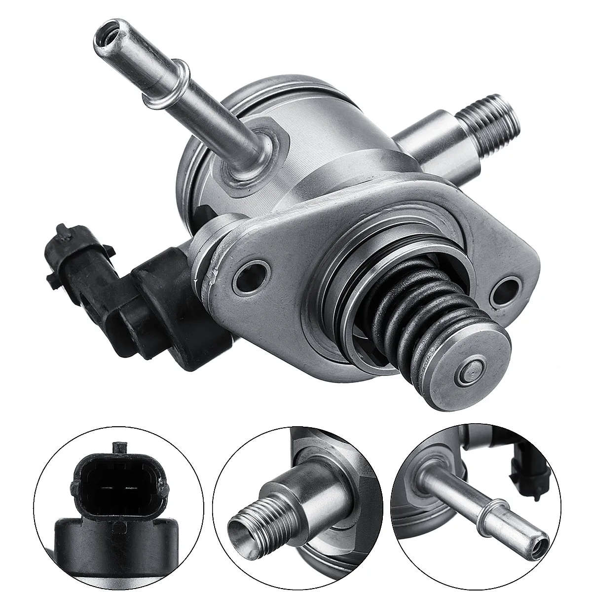 

12641847 Direct Injection High Pressure Fuel Pump Fits For Buick/Chevrolet/GMC 2 Mount Hole Stainless Steel 12x9x10cm Male Type