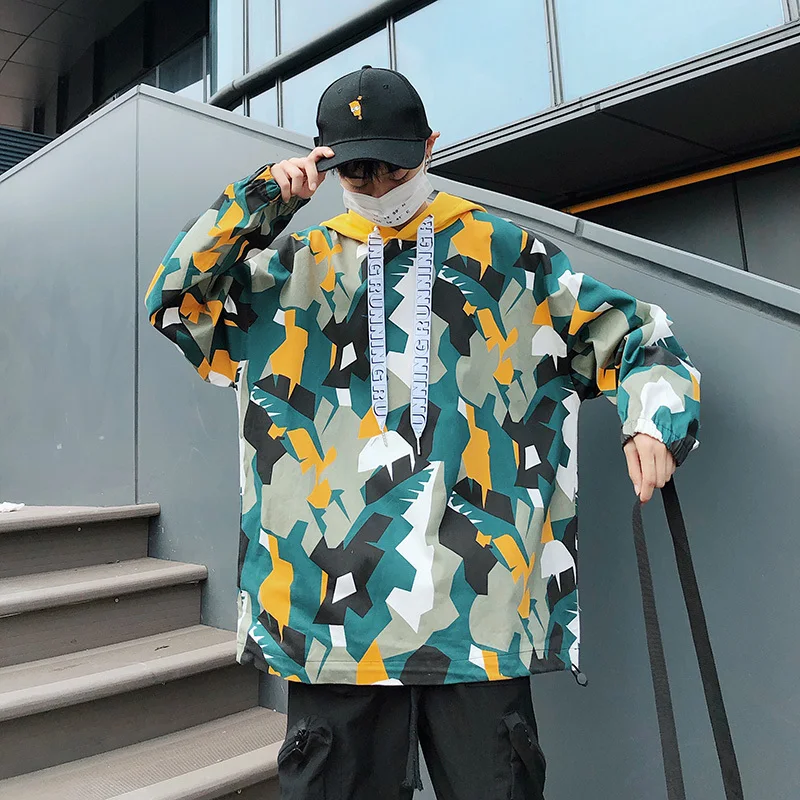 

Men's long-sleeved sweatshirt 2019 autumn new hooded casual loose popular wild fashion personality shirt men's clothing