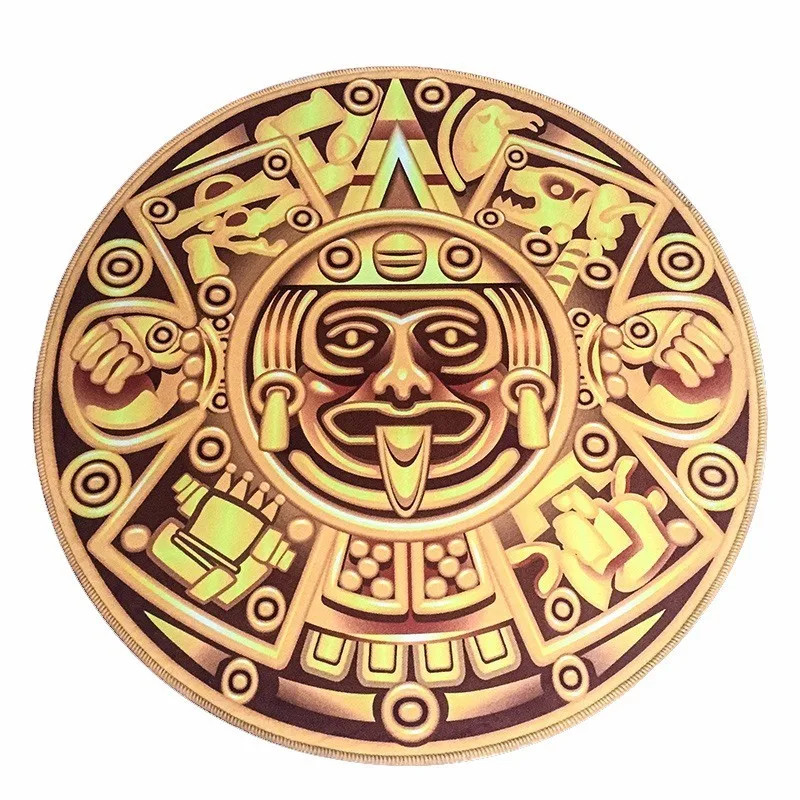 

Fashion Vintage Maya Totem Round Carpet Soft Crystal Velvet Living Room Parlor Bedroom Chair Rug Toilet Bath Mat Carpet tapete