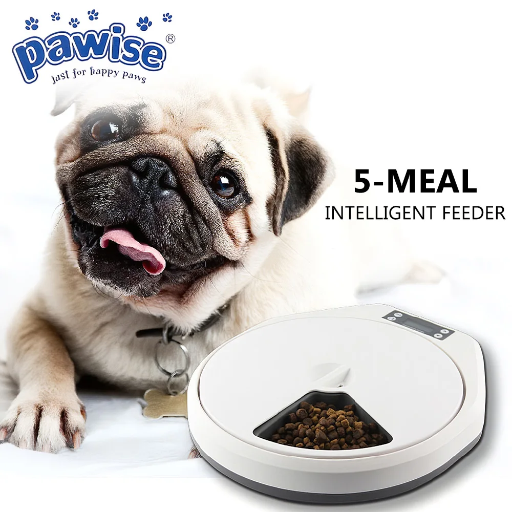 

Automatic Pet Feeder Timing Feeder 5 Meal 5 Cell 240ml Pet Dry Food Dispenser Dish Feed 24 Hours Timer for Dog Cat Pet Supplies