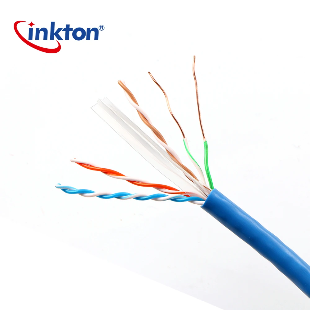 Cat6 Ethernet кабель 305 м синяя твердая голая медь оптом 550 мгц 23AWG 4 пары