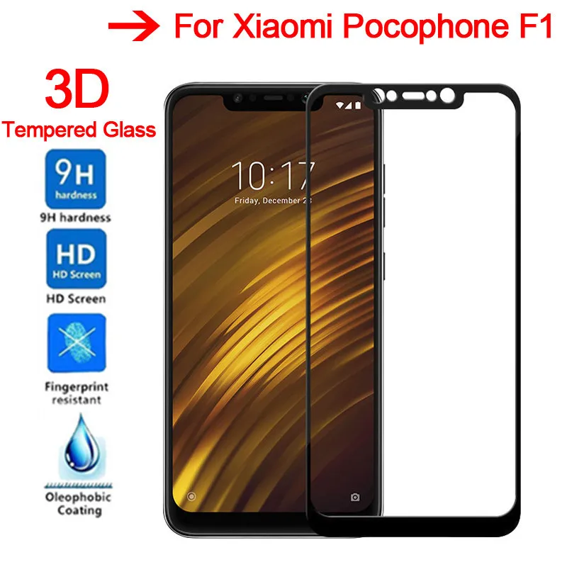 3d закаленное стекло для Xiaomi Pocophone F1 Защитное экрана Poco Pocophon F 1 защитная стеклянная