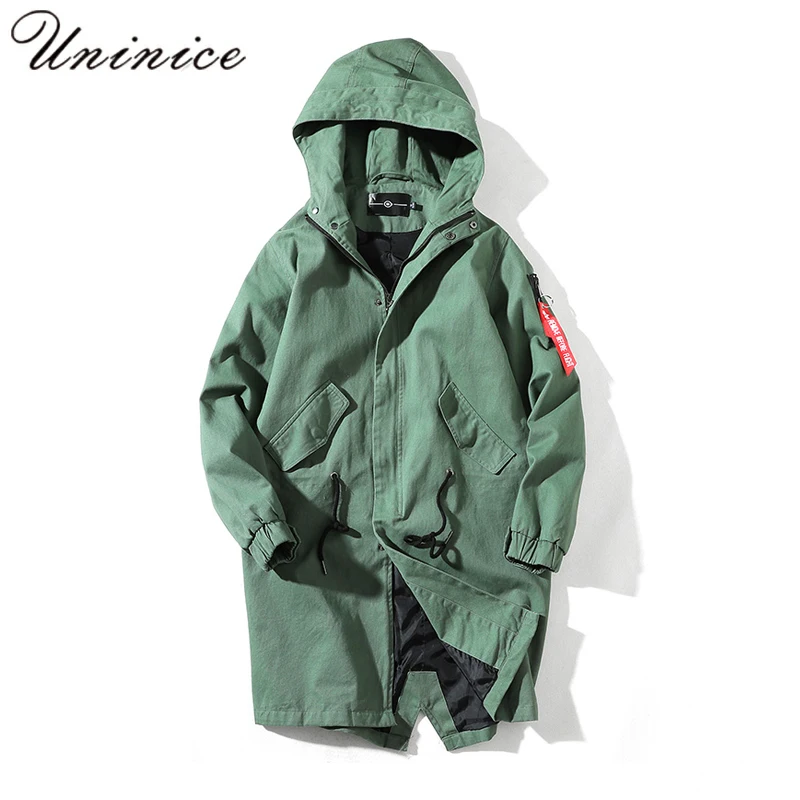 

The 2018 Autumn Winter Men's Trend Plus Size 5XL Trench MALE Praka Long Coat Teenager Long Wind Waist Hooded Trench Coats