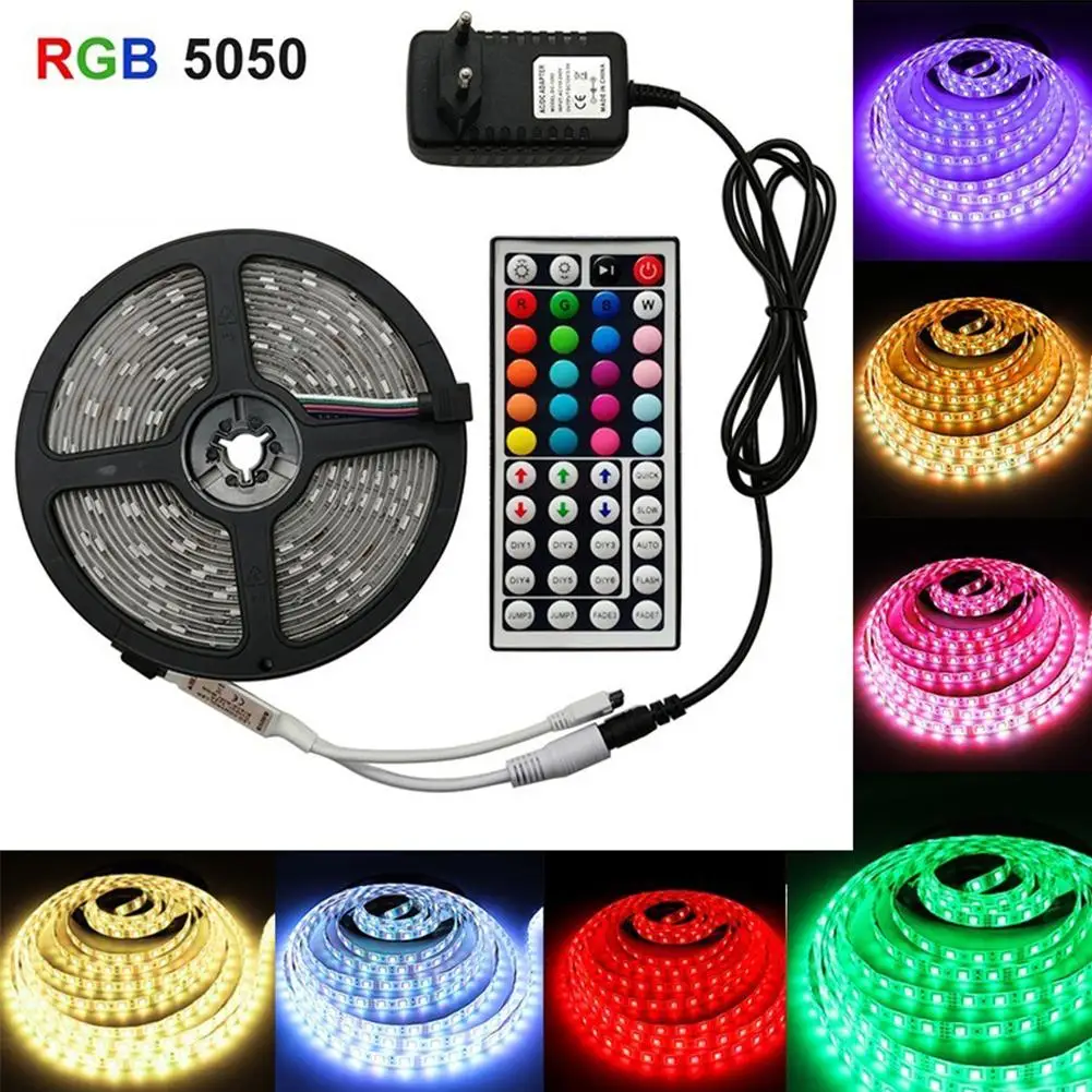 

LED Light Strip 5050 RGB Set DC12V High Brightness Light Waterproof Colorful LED Remote Control TV Background light 60led/M